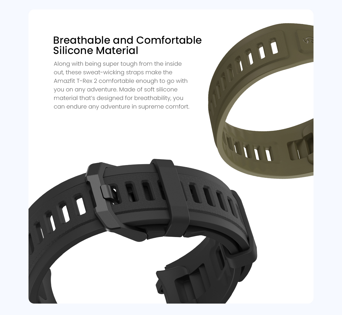Watch Strap For Xiaomi Amazfit T-Rex Pro T-Rex 2WatchBand Silicone Bracelet  Breathable Wrist Strap For Amazfit Trex Sport Band