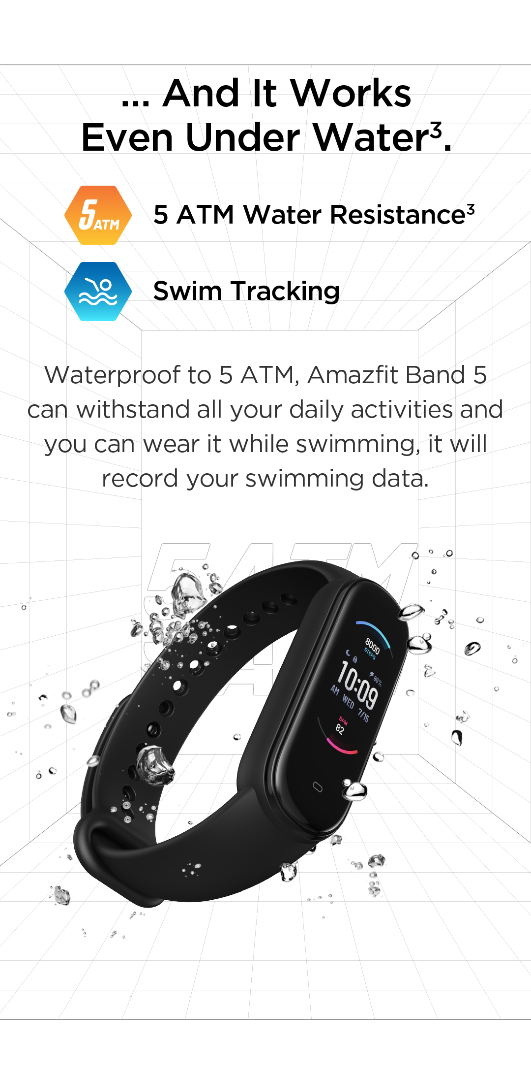 Amazfit Band 5 with 5ATM Water Proof
