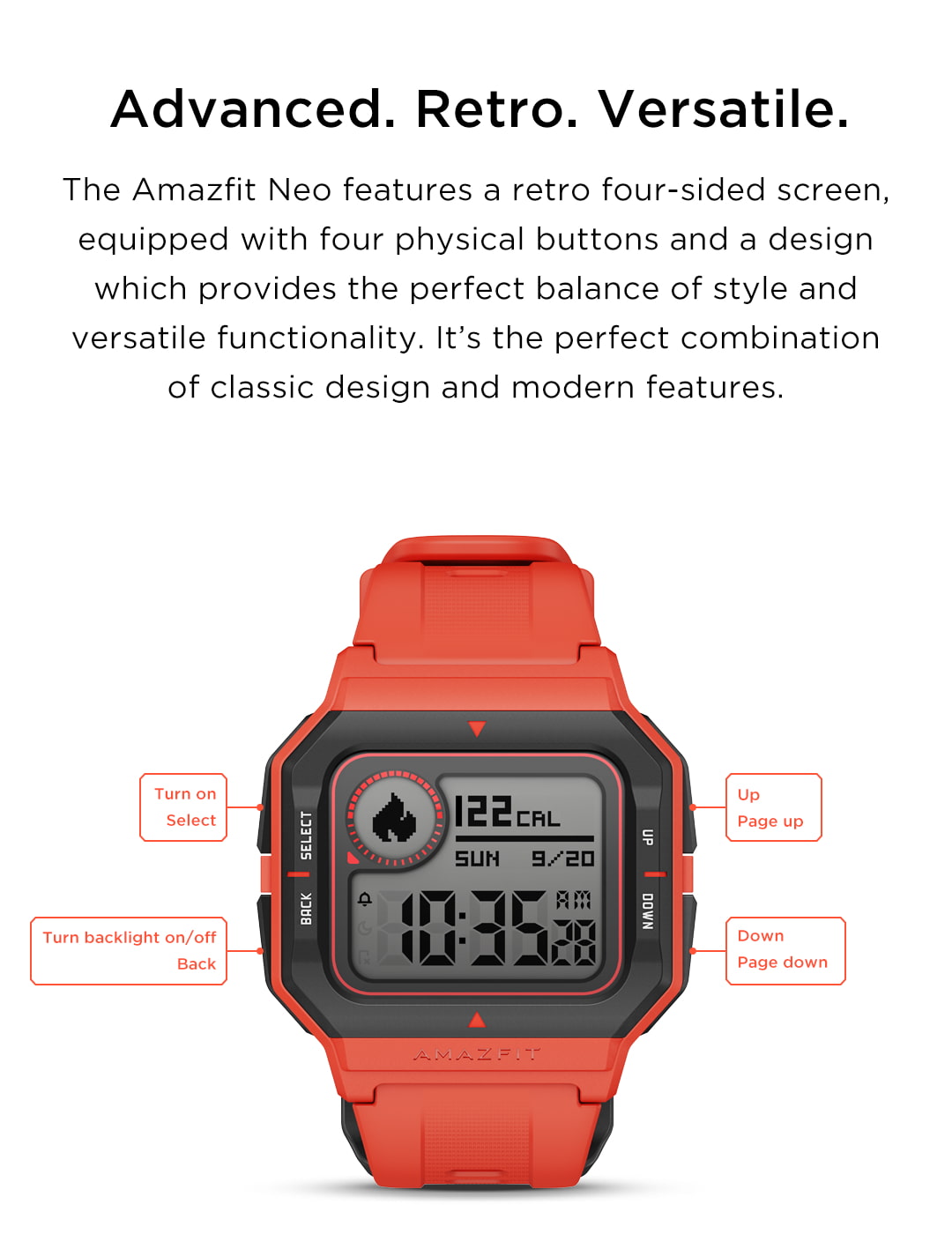 Orologio digitale smartwatch sensore battito cuore sonno sport Huami AmazFit Neo 