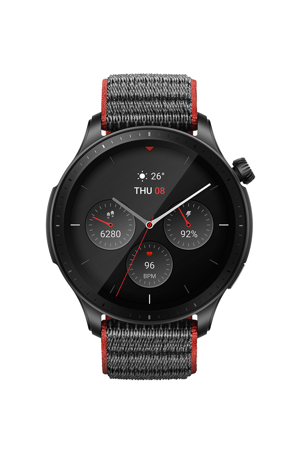 Para Amazfit GTR 4 Pro 22 mm Textura cruzada Correa de reloj con hebilla de  acero de silicona de dos colores (rojo + negro)